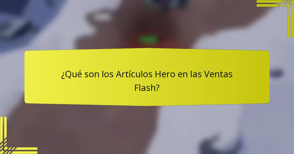 ¿Qué son los Artículos Hero en las Ventas Flash?